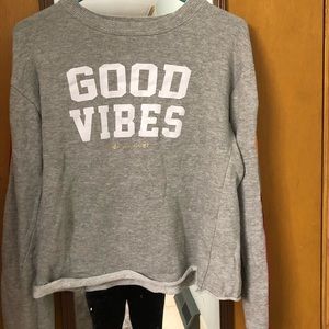 Good vibes rainbow stripe sweatshirt